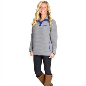 Simply Southern Ribbed Pullover snap gray blue